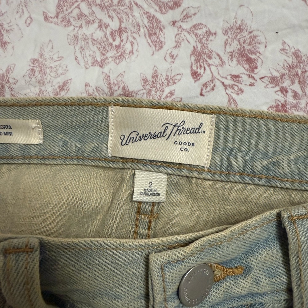 Light Denim High Rise Mini Shorts - Picture 3 of 3